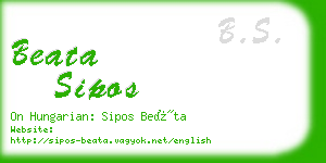 beata sipos business card